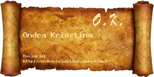 Ondra Krisztina névjegykártya
