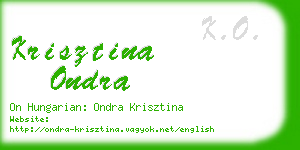 krisztina ondra business card